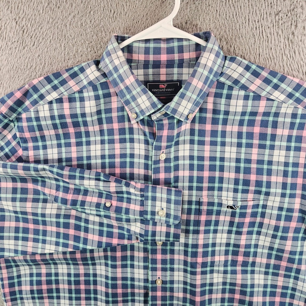 Vineyard Vines Performance Classic Fit Tucker Shirt XL Mens Plaid Button Down